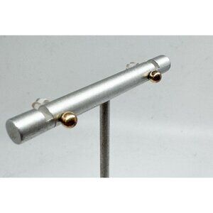 14K Yellow Gold Filled Round Ball Stud 3.8mm Pair Classic Petit Small Earrings